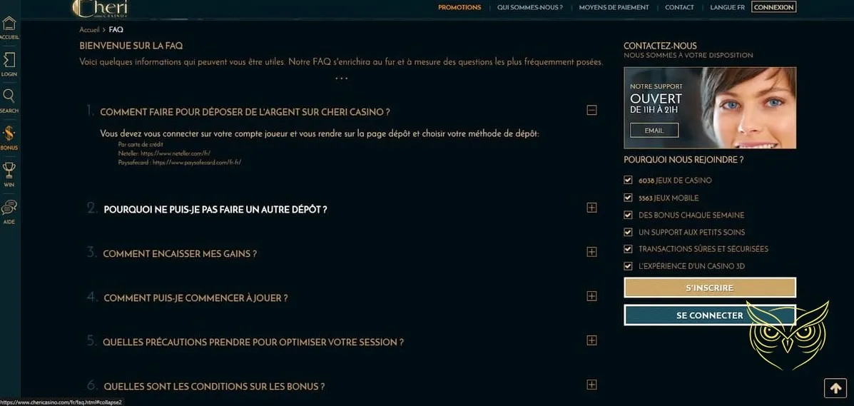 Sélection d'autres jeux de casino Chéri Casino.