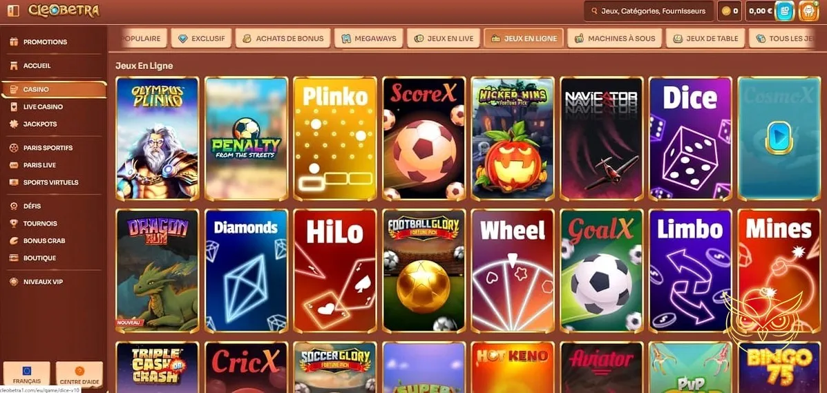 Défis hebdomadaires sportifs sur Cleobetra Casino.