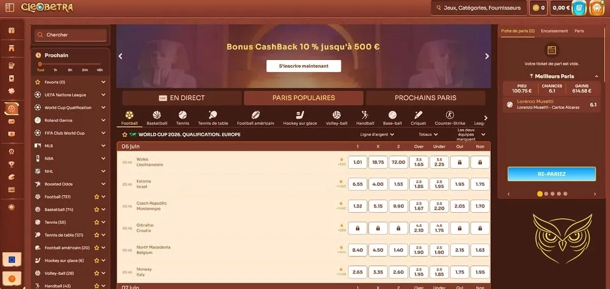 Avantages du programme Club VIP Cleobetra Casino.