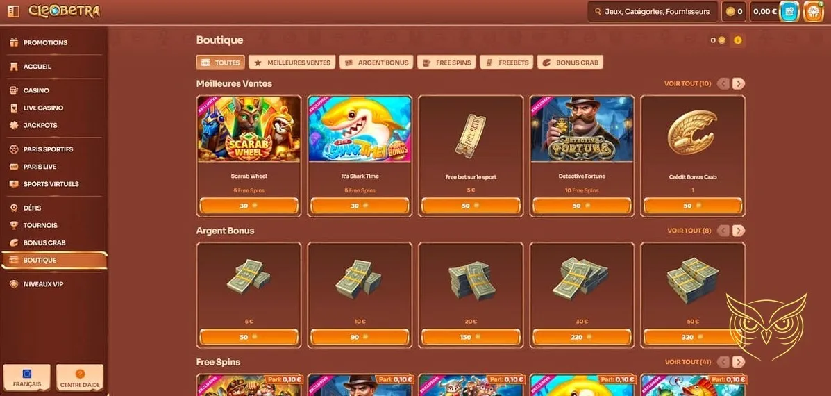 Expérience des jeux live sur Cleobetra Casino.