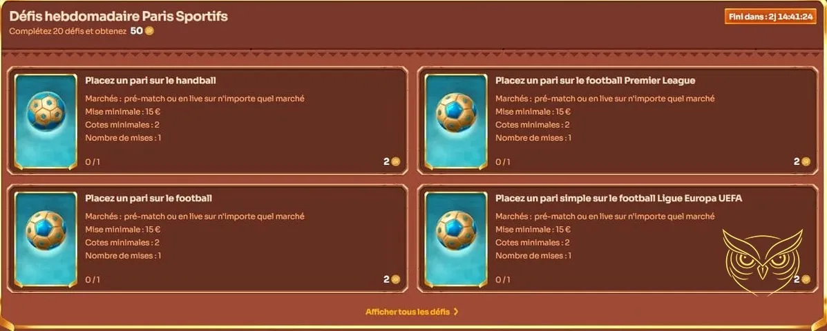 Interface des paris sportifs en direct Cleobetra Casino.