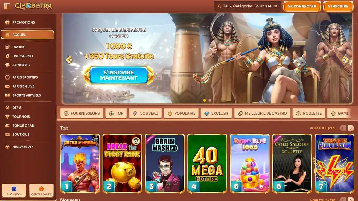 Logo officiel du casino en ligne Cleobetra.