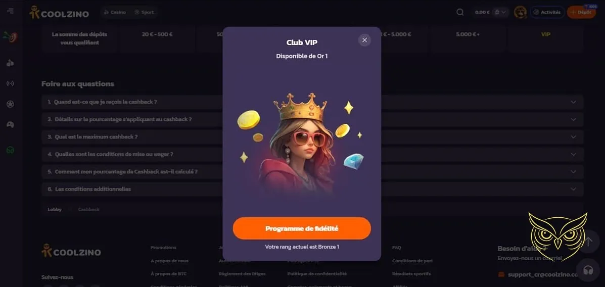 Offre de bonus de bienvenue Coolzino Casino