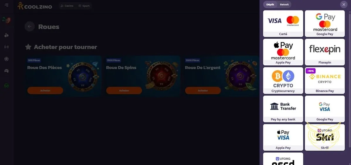 Bonus de bienvenue pour paris sportifs Coolzino