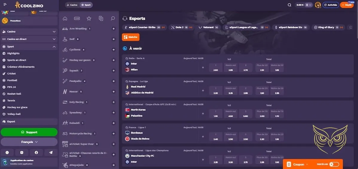 Aperçu des promotions actuelles du Coolzino Casino