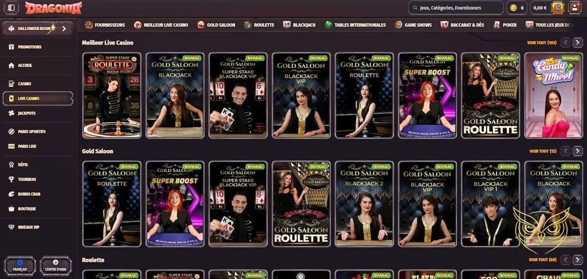 Calendrier des tournois Dragonia Casino