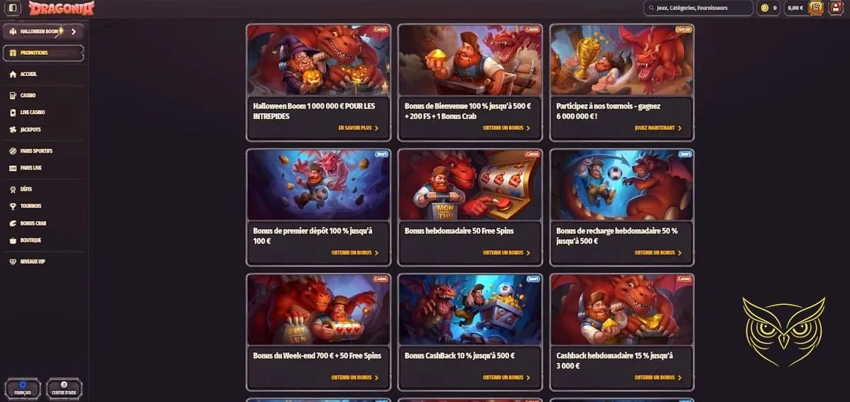 Méthodes de dépôt disponibles sur Dragonia Casino