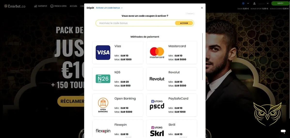 Capture d'écran des sports virtuels Emirbet Casino.