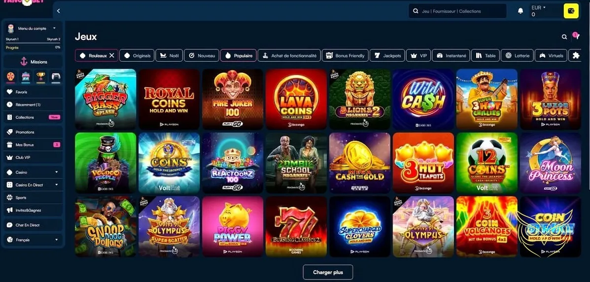 Icône ou graphic des missions disponibles Fanobet Casino.