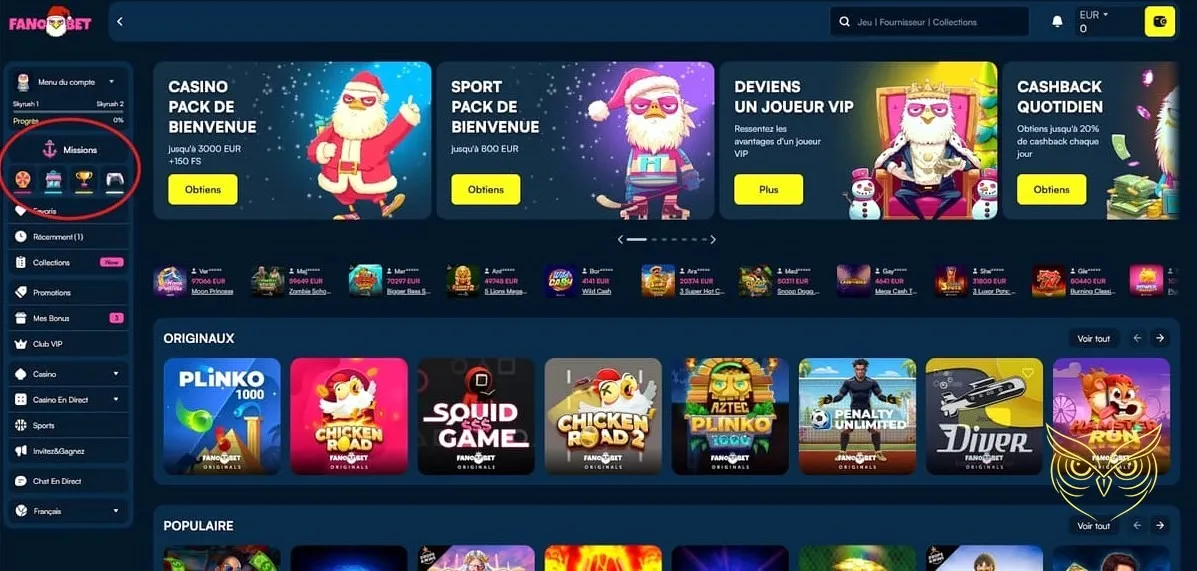 Icône d'accès au Club VIP Fanobet Casino.
