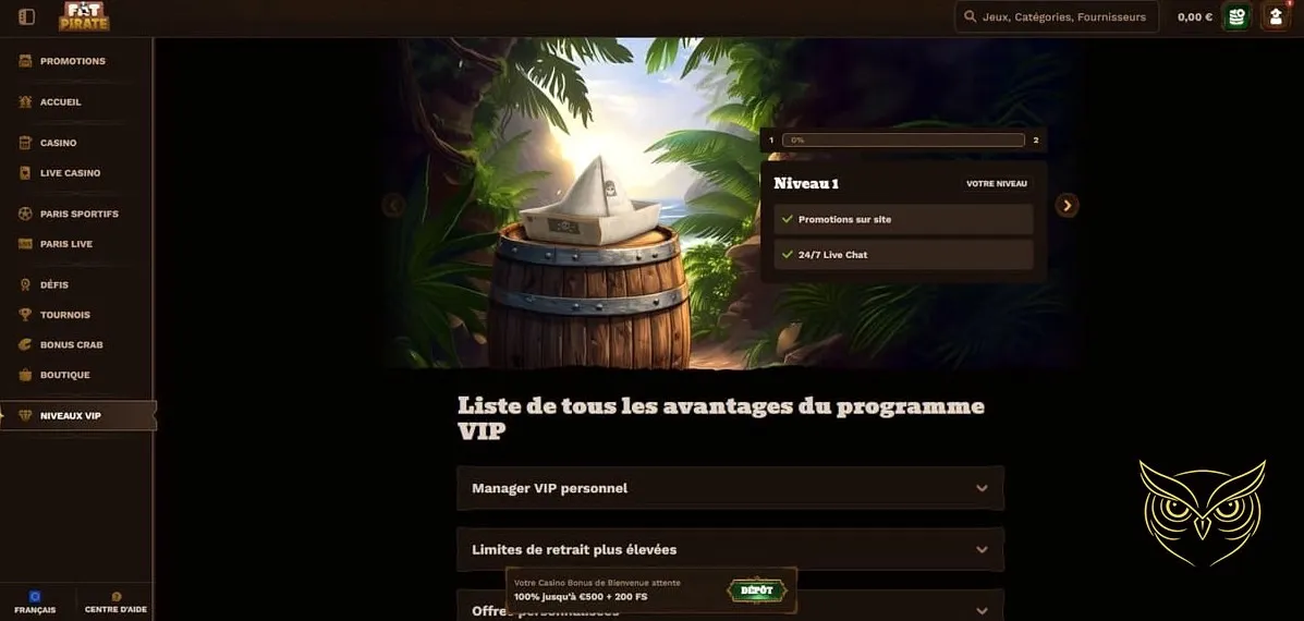 Capture d'écran d'un bug Firefox Fat Pirate Casino