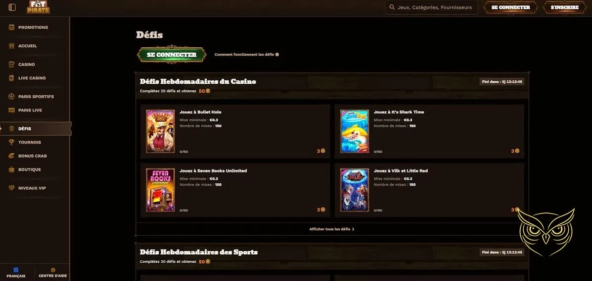 Bannière du bonus de bienvenue Fat Pirate Casino