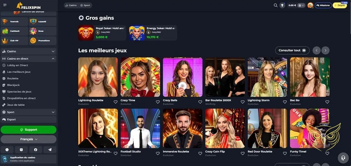 Icône des missions FelixSpin Casino.