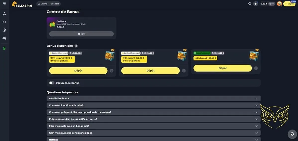 Icône de la section casino en direct FelixSpin.