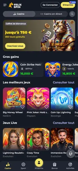 Icône de l'application mobile FelixSpin Casino.