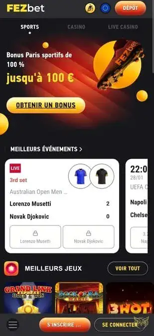 Icône de l'application mobile Fezbet Casino.