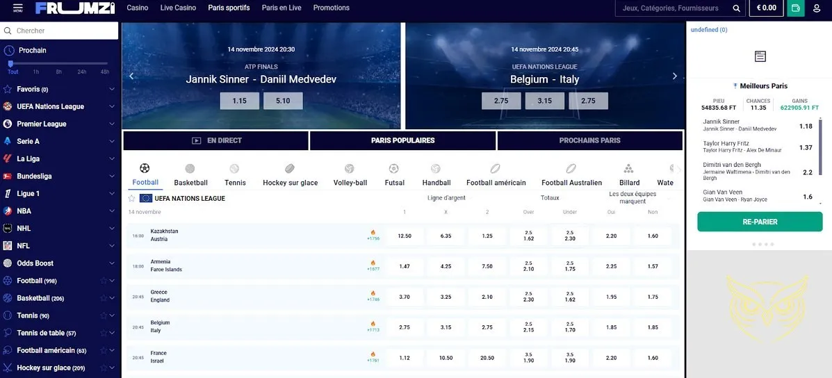 Section FAQ du casino Frumzi
