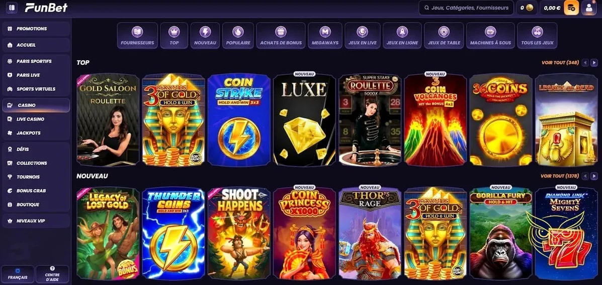 Description du programme VIP Funbet Casino