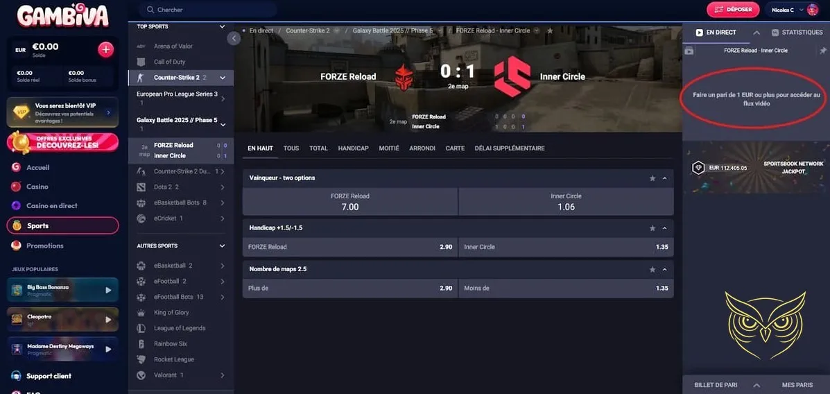 Icône de la section FAQ Gambiva Casino