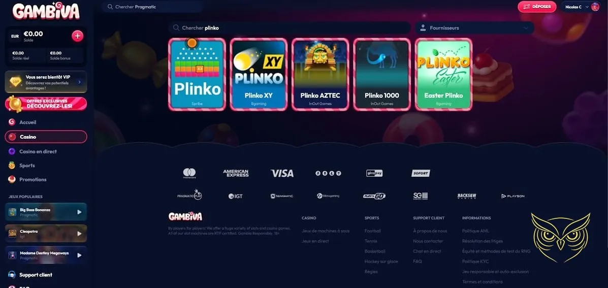 Icône pour effectuer un dépôt Gambiva Casino