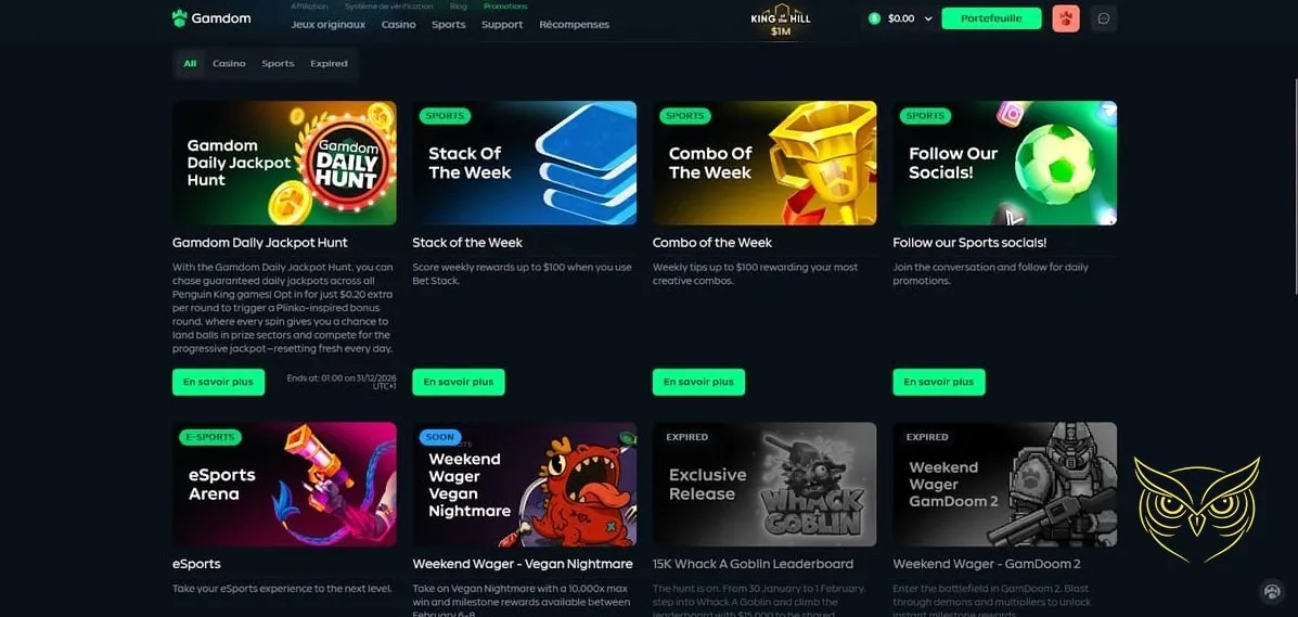 Icône de sélection inscription Gamdom Casino