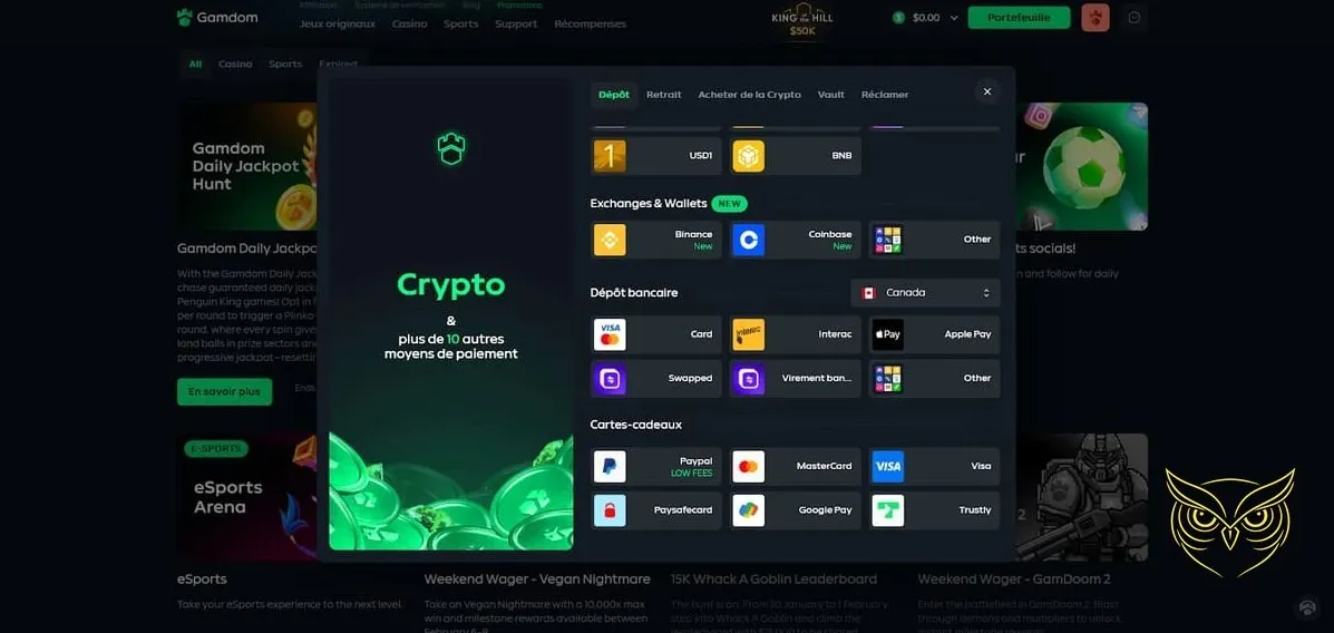 Miniature des jeux en direct Gamdom Casino