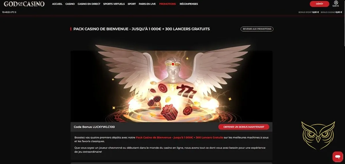 Icône d'accès à la boutique de God of Casino