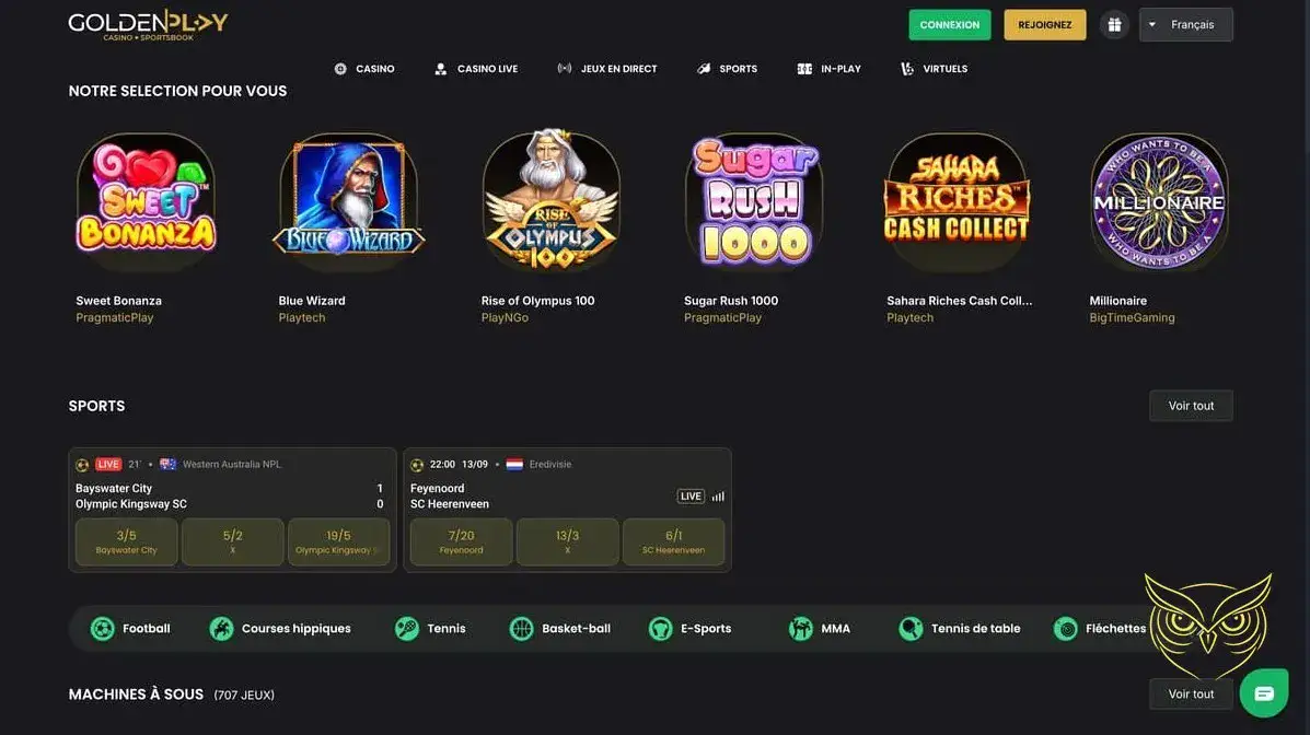 Logo officiel du casino GoldenPlay