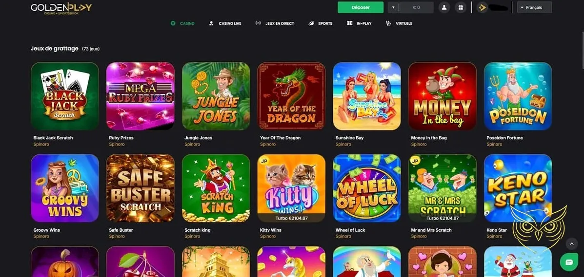 Icône de la section paris sportifs GoldenPlay Casino