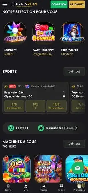 Icône de l'application mobile GoldenPlay Casino