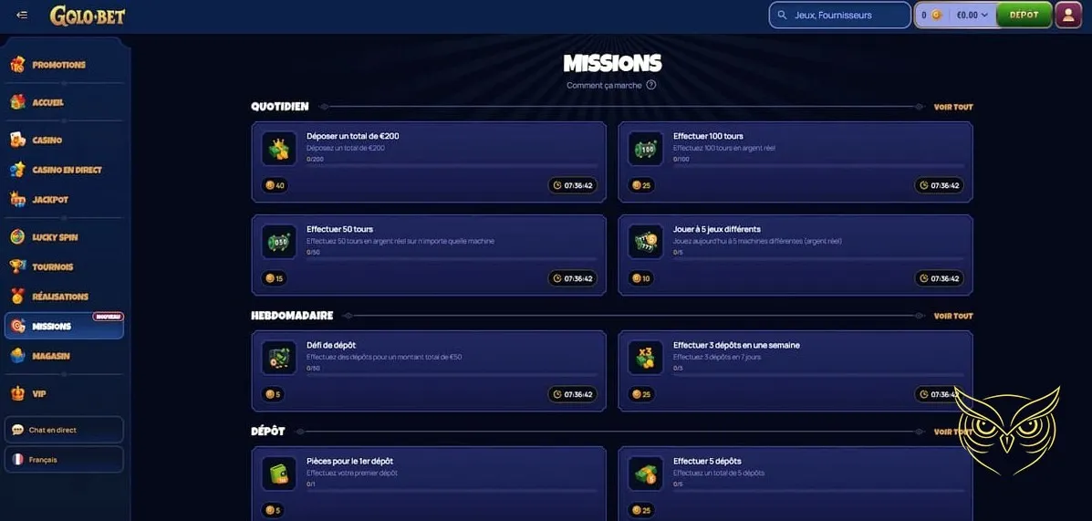 Icône de la section tournois du casino Golobet Casino