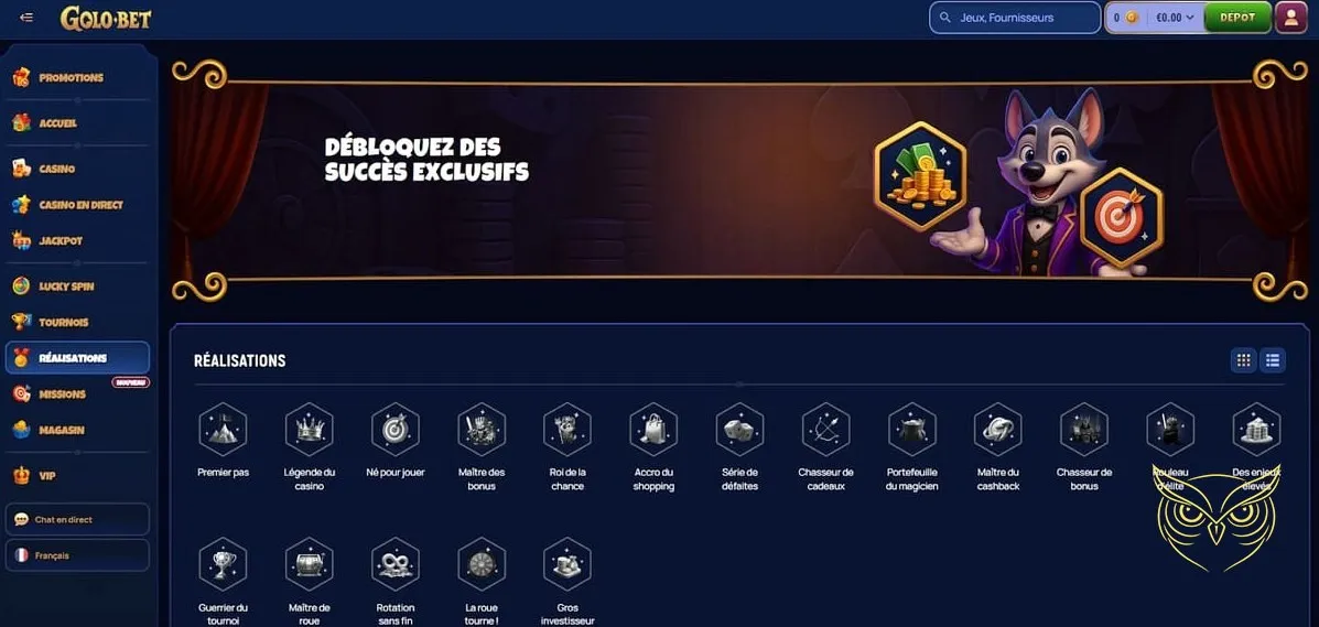 Icône du bouton de dépôt pour Golobet Casino