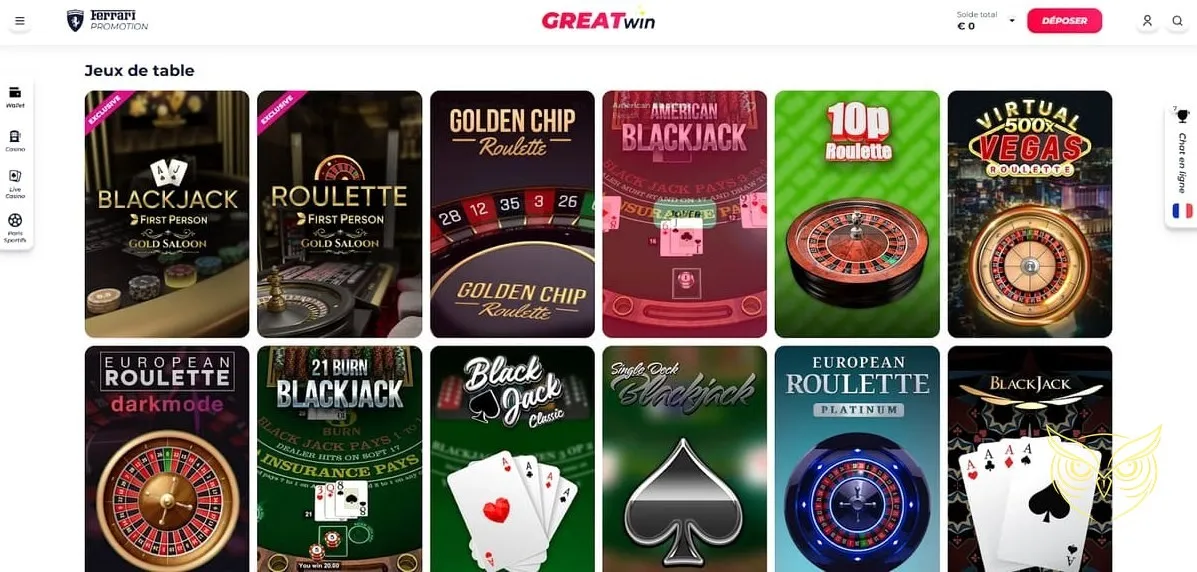 Calendrier des tournois GreatWin Casino