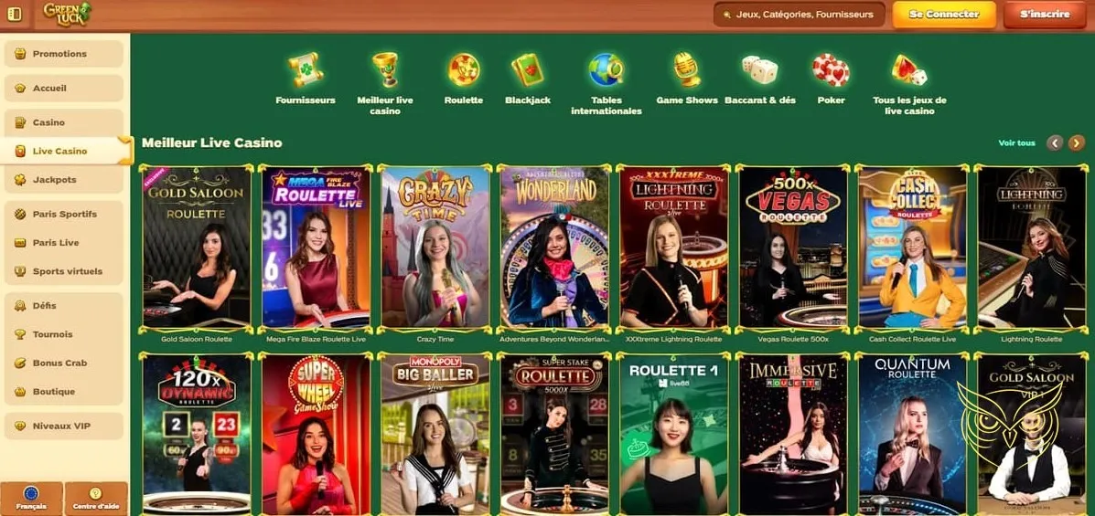 Liste des défis GreenLuck Casino.