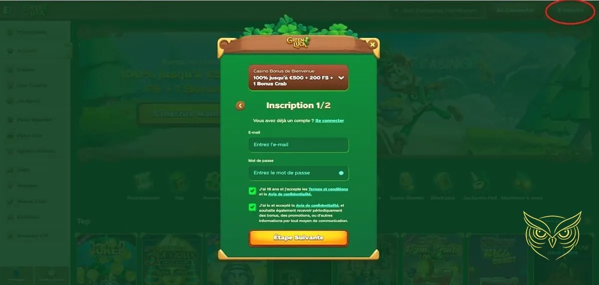 Sélection de slots GreenLuck Casino.