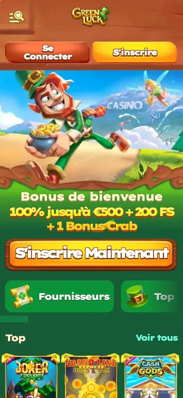 Capture application mobile GreenLuck Casino.