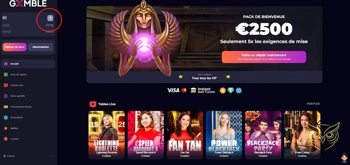 Bannière des bonus hebdomadaires Gxmble Casino.