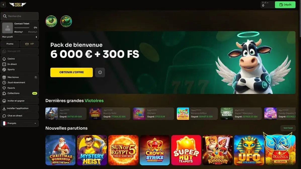 Logo du casino Holyluck.