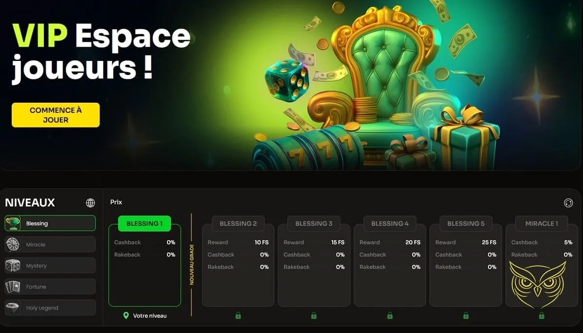 Bouton d'inscription au casino Holyluck