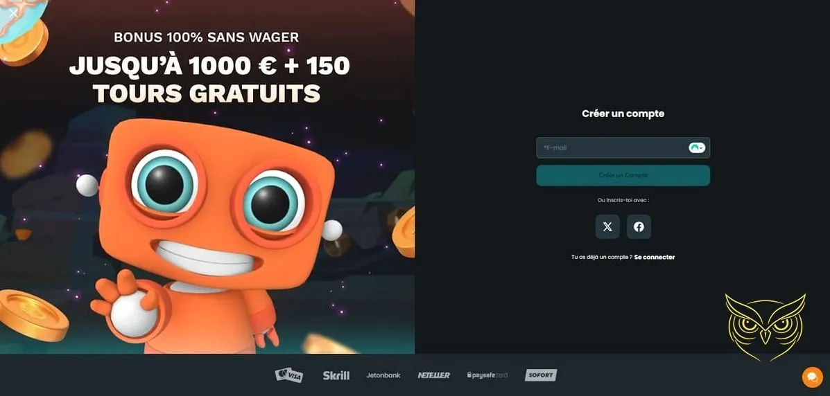 Offre de bonus de bienvenue Hugo Bets Casino
