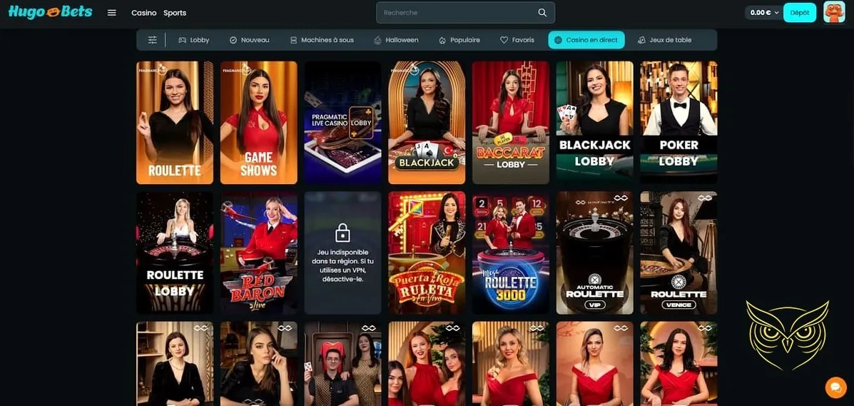 Annonce du bonus de recharge Hugo Bets Casino