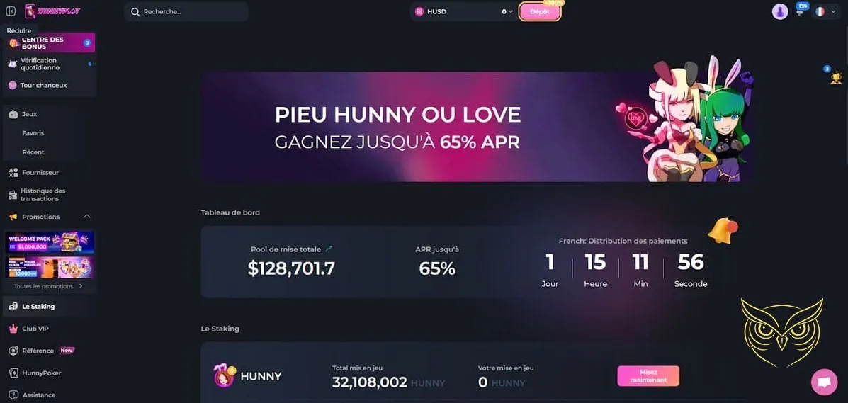 Méthodes de dépôt disponibles HunnyPlay Casino