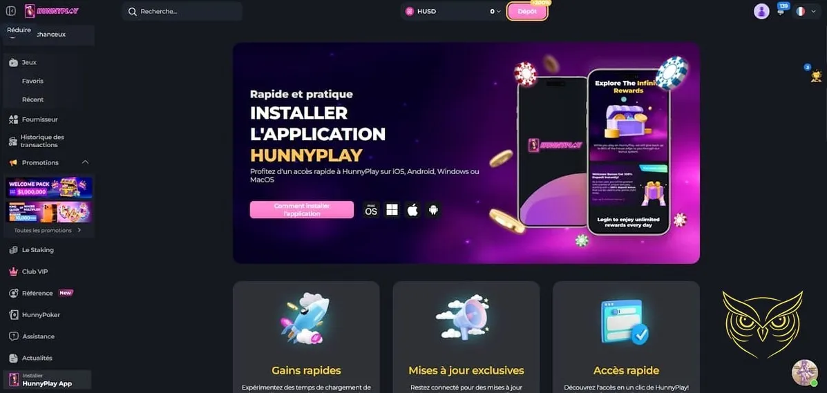 Bonus de bienvenue HunnyPlay Casino