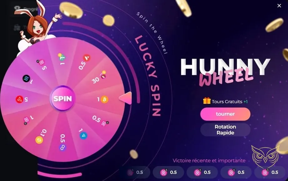 Interface de paris sur les sports virtuels HunnyPlay