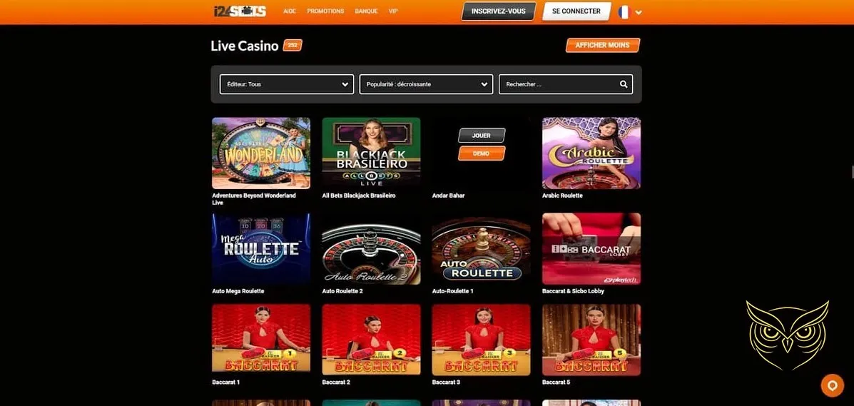 Bonus de bienvenue du casino i24Slots