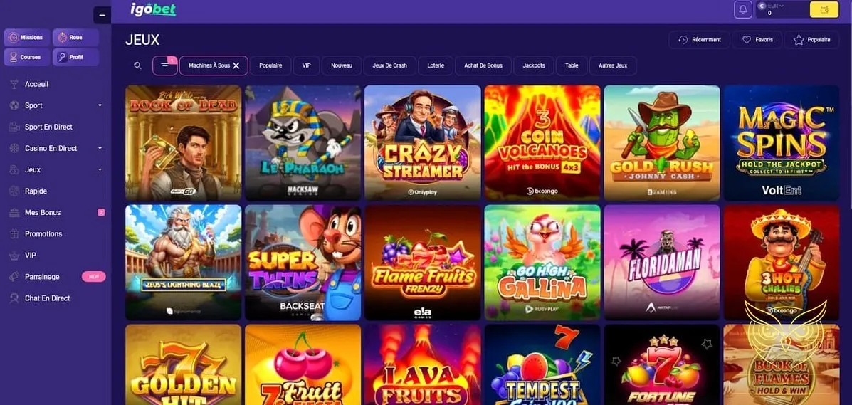 Aperçu des fonctionnalités VIP Igobet Casino