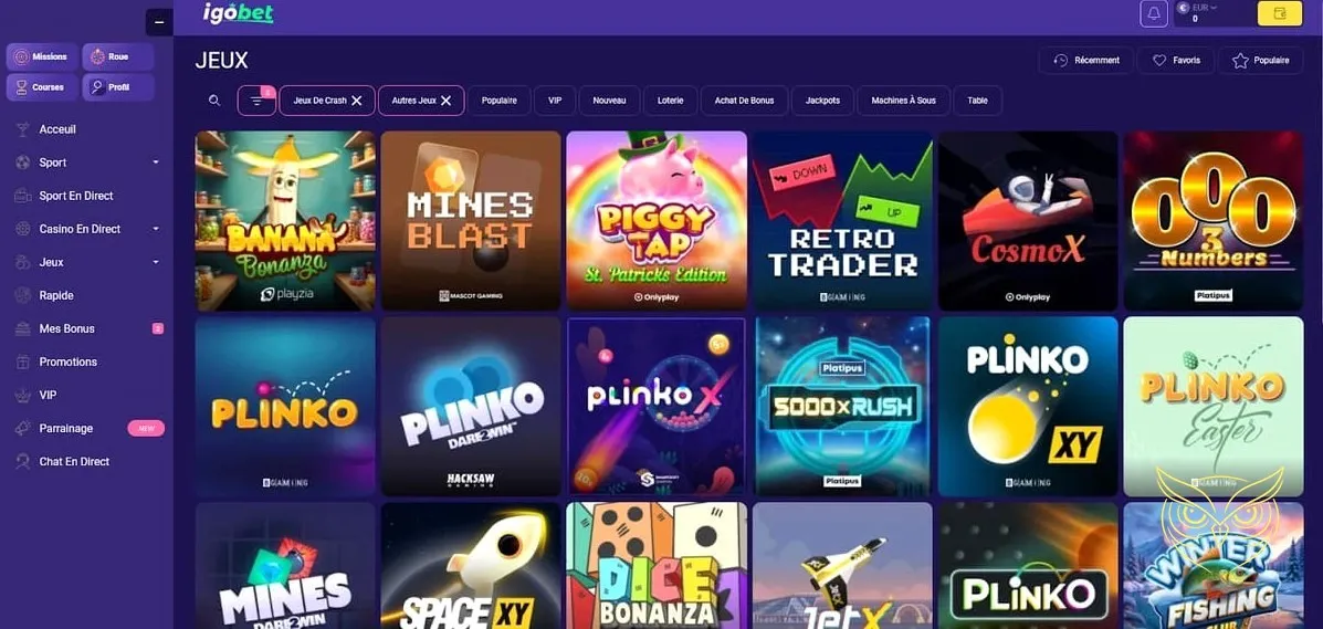 Section Club VIP du casino Igobet