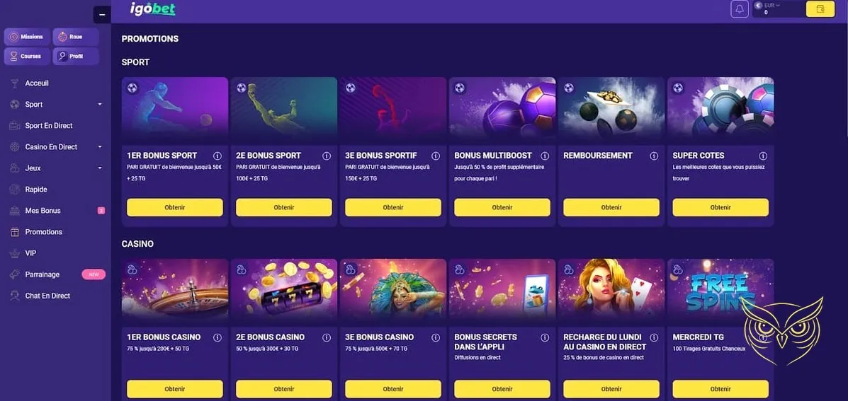 Formulaire d'inscription au casino Igobet