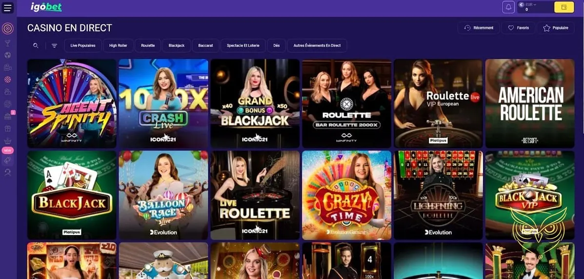 Catégorie de mini jeux du casino Igobet