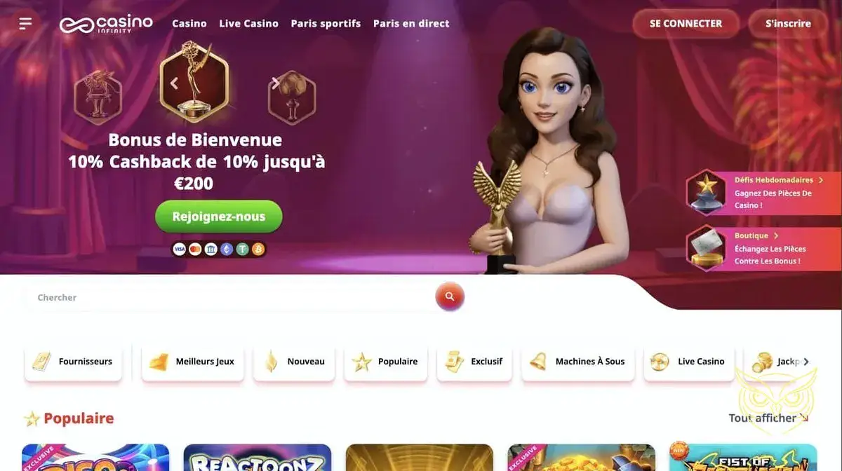 Logo officiel du casino Infinity